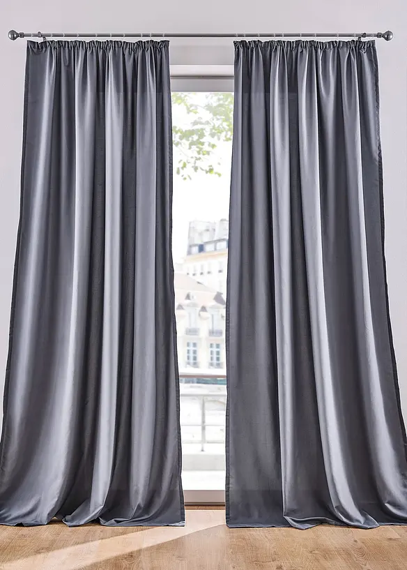 Lot de 2 rideaux en microfibre facile d’entretien, bonprix