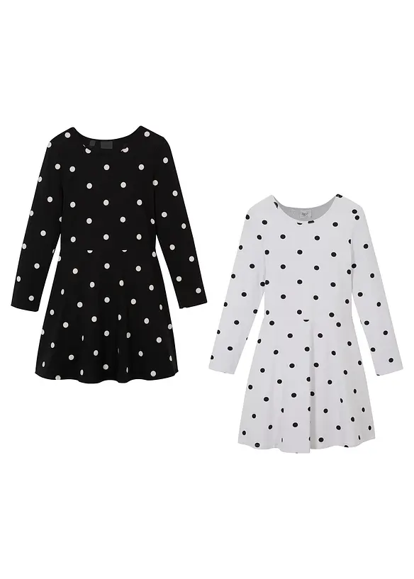 Lot de 2 robes en jersey avec coton, bonprix