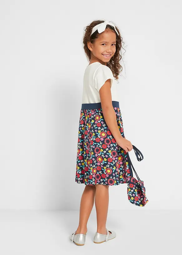 Robe en jersey + sac (ens. 2 pces) 100% coton, bonprix