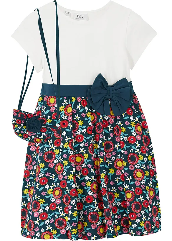 Robe en jersey + sac (ens. 2 pces) 100% coton, bonprix
