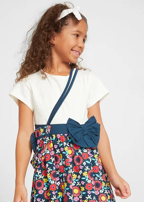 Robe en jersey + sac (ens. 2 pces) 100% coton, bonprix