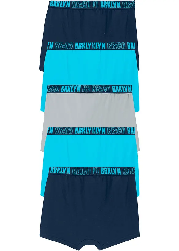 Lot de 5 boxers en coton doux et extensible, bonprix