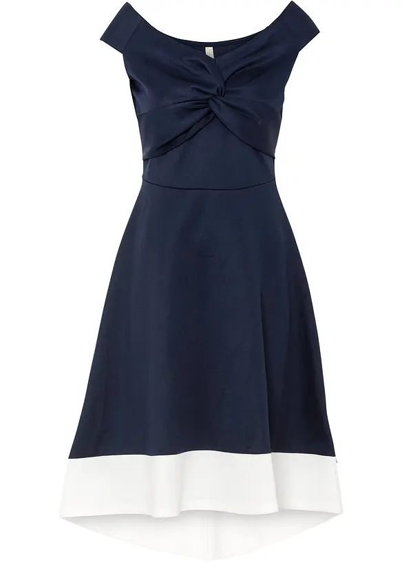 Robe à col Bardot et détail nœud, bonprix