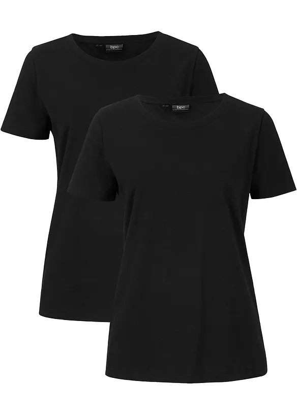 Lot de 2 T-shirts 100% coton, bonprix