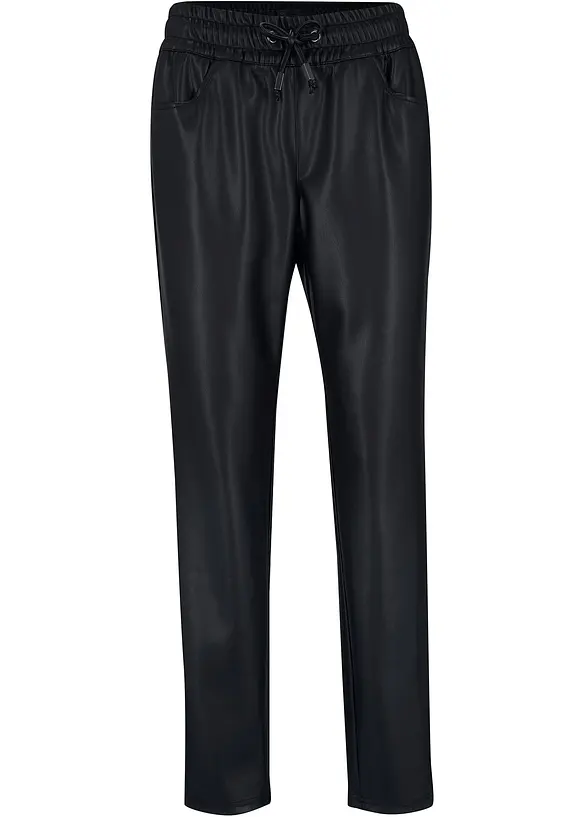 Pantalon enduit à taille élastiquée, bonprix