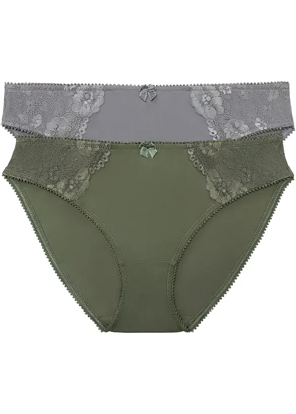 Lot de 2 slips avec dentelle, bonprix