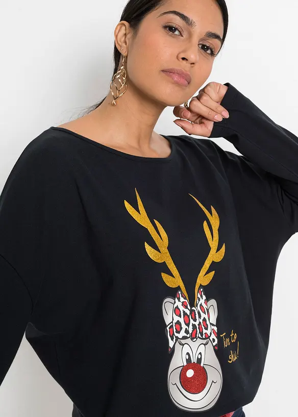 T-shirt de Noël épaules nues, bonprix