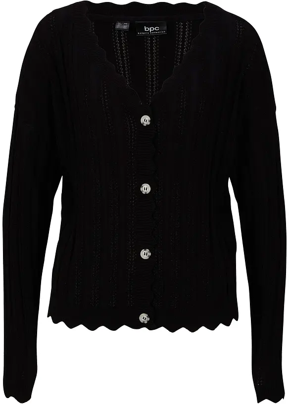 Gilet court en maille ajourée, viscose majoritaire, bonprix