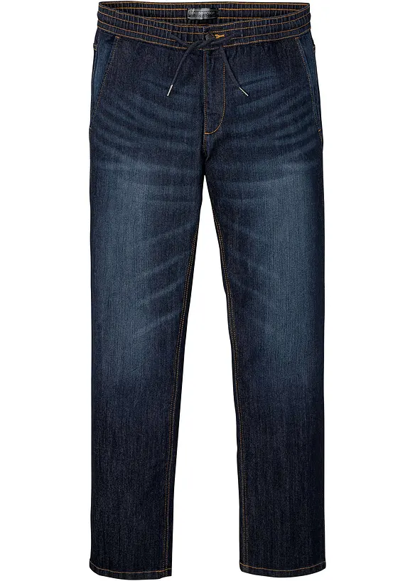 Jean jogger droit et léger à taille élastiquée, Regular, bonprix