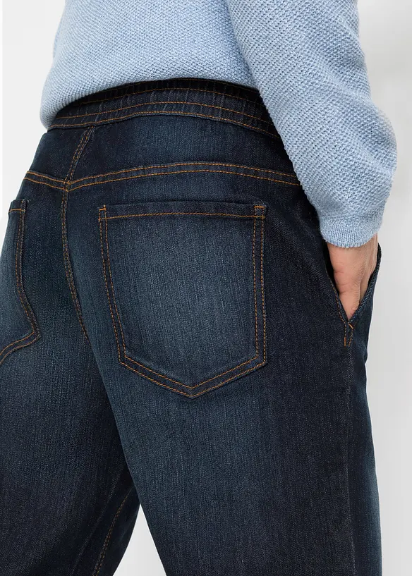 Jean jogger droit et léger à taille élastiquée, Regular, bonprix