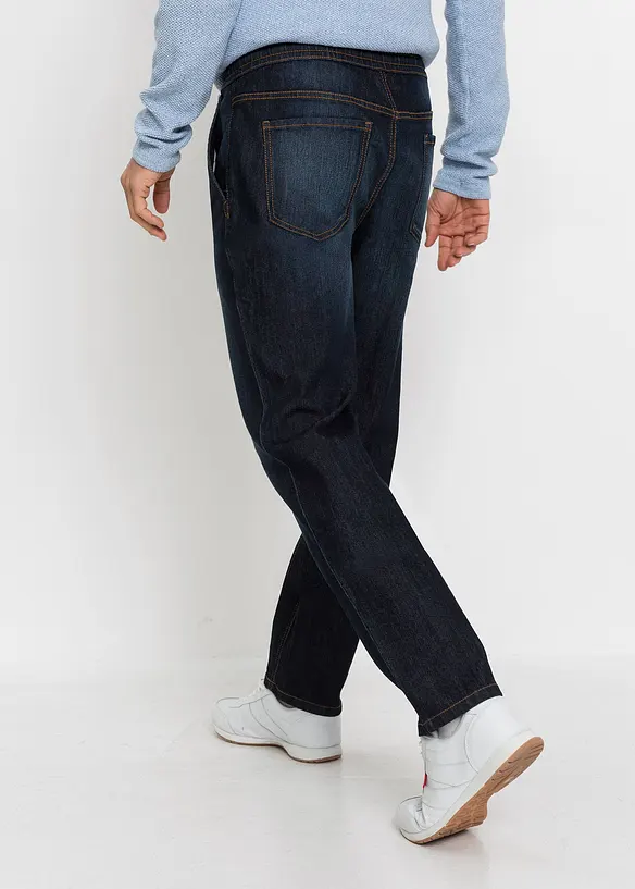Jean jogger droit et léger à taille élastiquée, Regular, bonprix