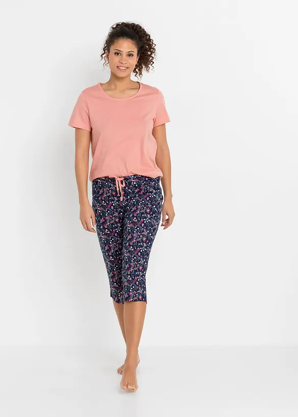 Lot de 2 pyjamas corsaire 100% coton, bonprix