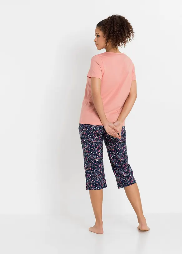 Lot de 2 pyjamas corsaire 100% coton, bonprix