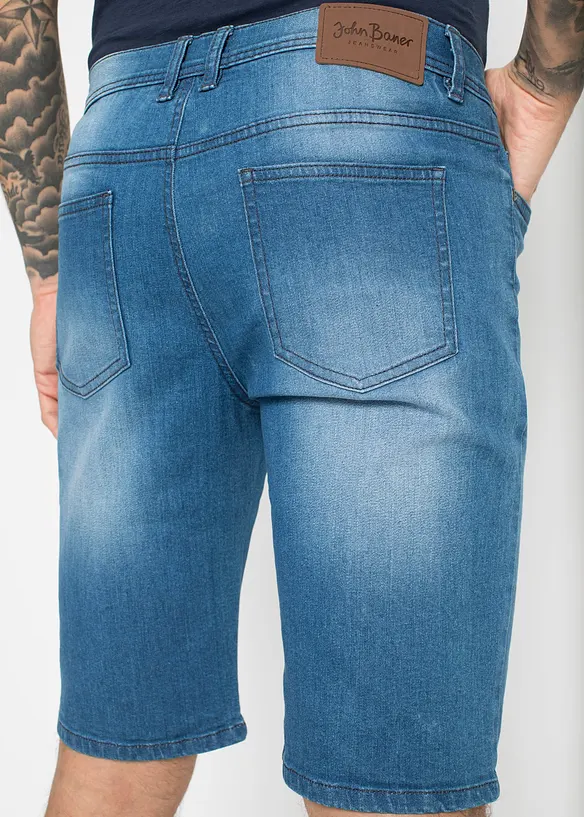 Bermuda en jean extensible avec entrejambe renforcé, Regular, bonprix