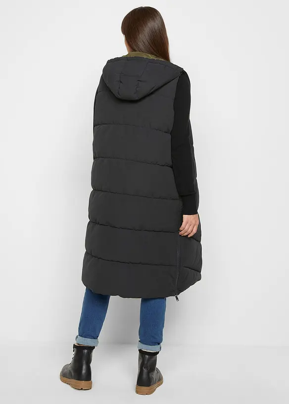 Gilet sans manches matelassé réversible en polyester recyclé avec capuche, bonprix