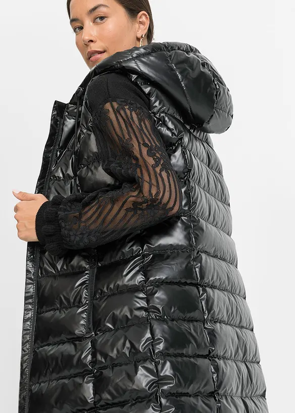 Doudoune sans manches, effet brillant, bonprix