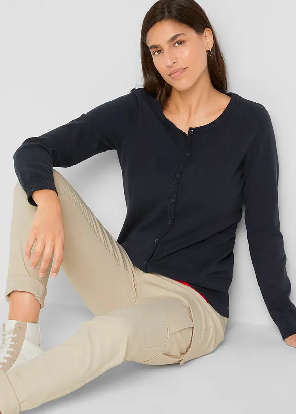 Gilet basique en fine maille avec coton recyclé, bonprix