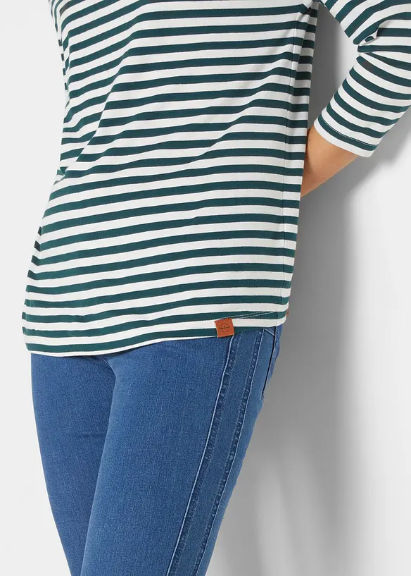T-shirt manches longues oversize avec boutons, bonprix