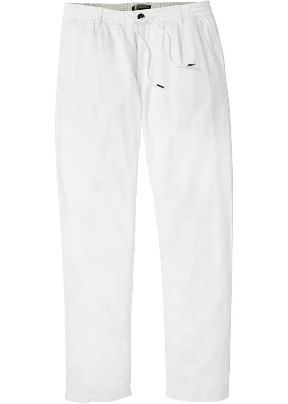 Pantalon jogger droit en lin mélangé, loose, bonprix