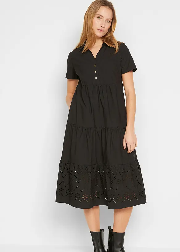 Robe 100% coton avec broderies anglaises, bonprix