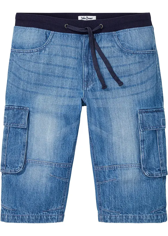 Bermuda long en jean, Loose, bonprix