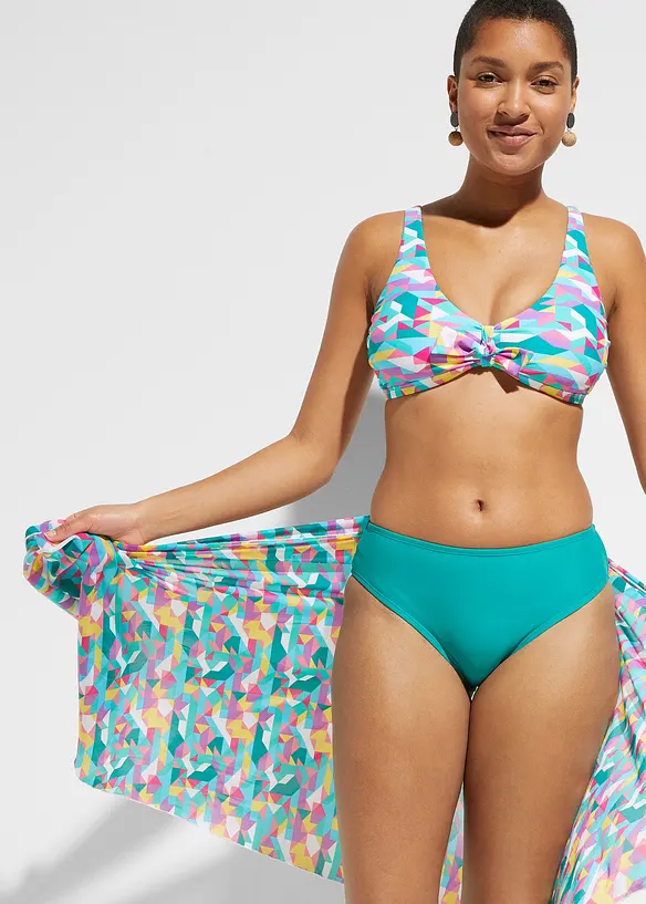 Bikini et jupe paréo (ens. 3 pces), bonprix