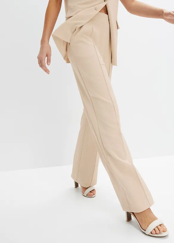 Pantalon en interlock épais, taille élastiquée, bonprix
