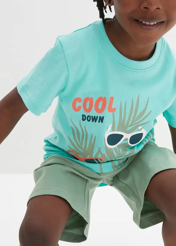 T-shirt et short 100% coton (ens. 2 pces), bonprix