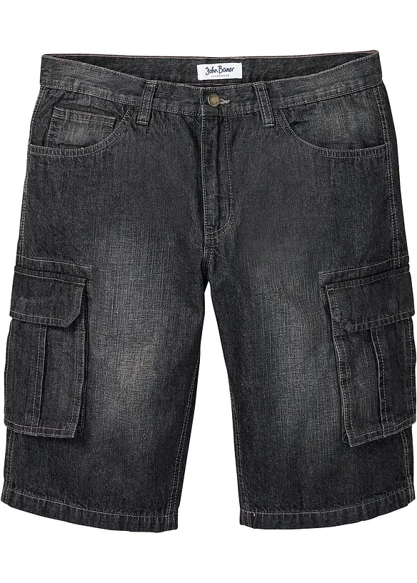 Bermuda cargo en jean, coupe loose, bonprix