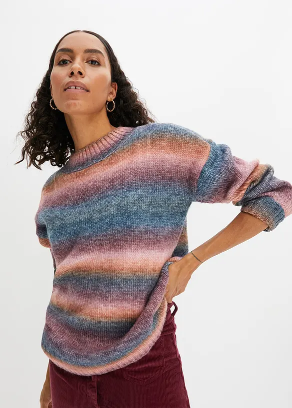 Pull en maille contenant de la laine, effet tie & dye, bonprix