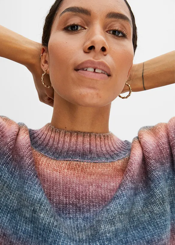 Pull en maille contenant de la laine, effet tie & dye, bonprix