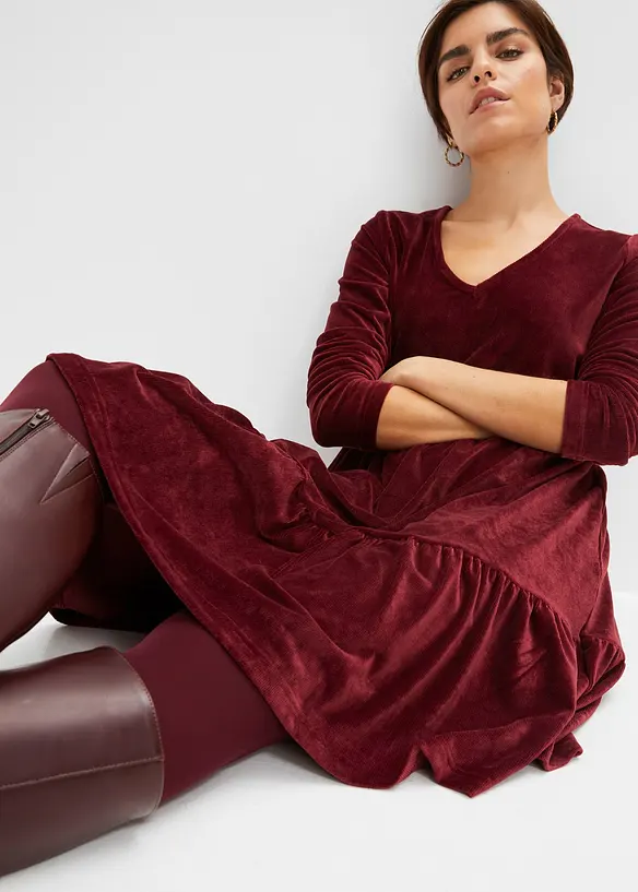Mini-robe en velours élastique, bonprix