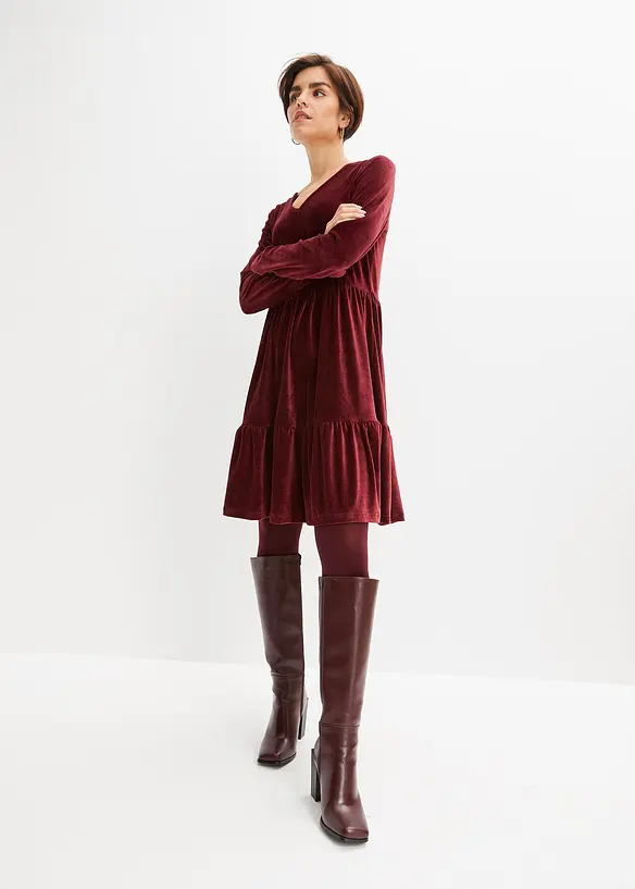 Mini-robe en velours élastique, bonprix