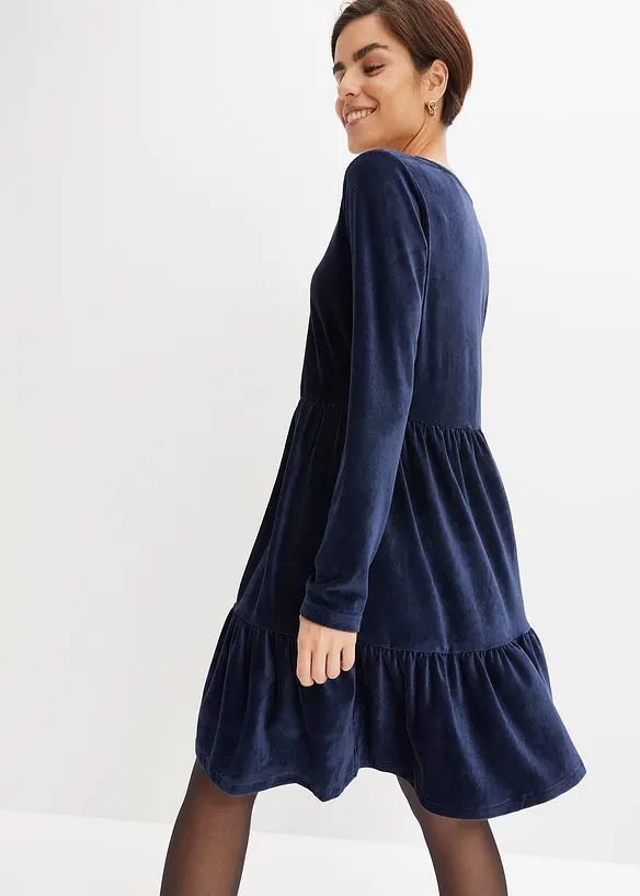 Mini-robe en velours élastique, bonprix