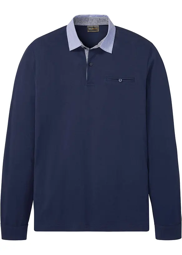 Polo manches longues en maille piquée, bonprix