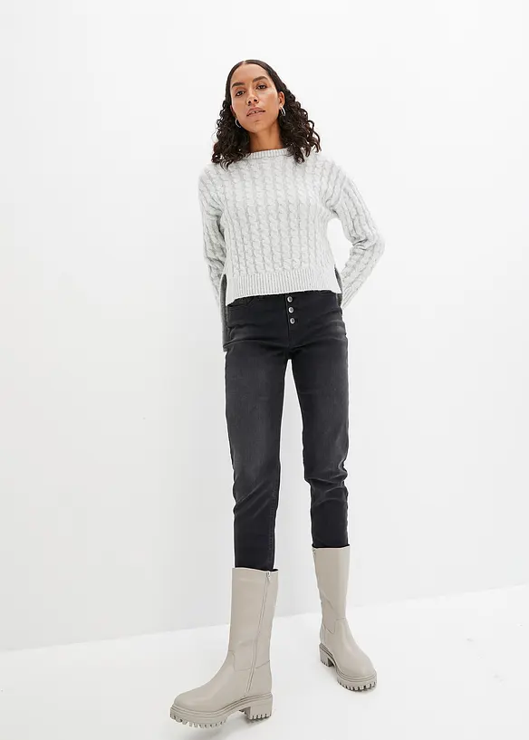 Jean thermique boyfriend taille mi-haute avec intérieur doux, bonprix