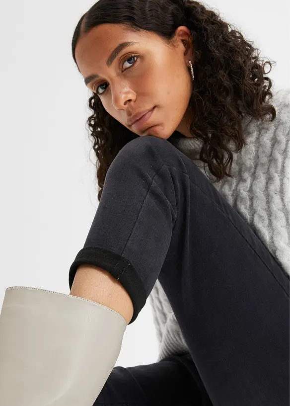 Jean thermique boyfriend taille mi-haute avec intérieur doux, bonprix