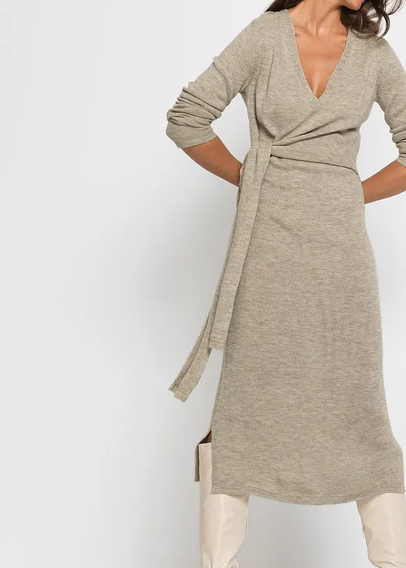 Robe en maille midi, bonprix