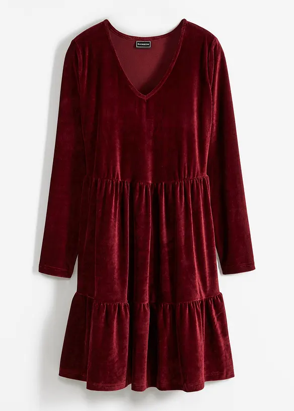 Mini-robe en velours élastique, bonprix