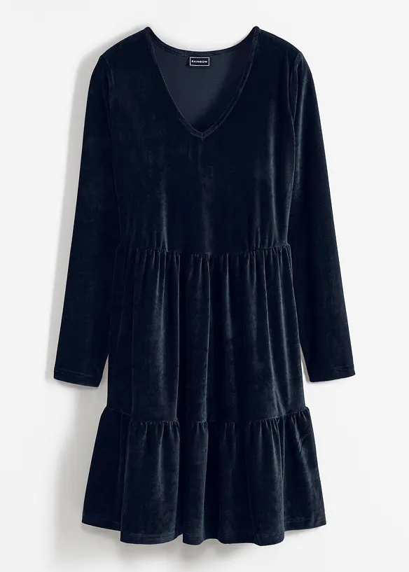 Mini-robe en velours élastique, bonprix