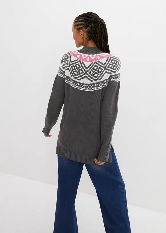 Pull norvégien avec fentes latérales, bonprix