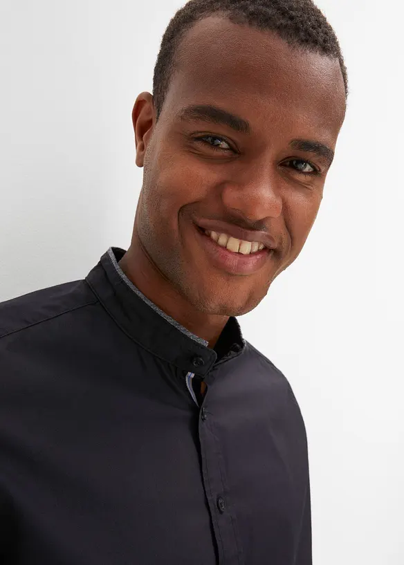 Chemise manches longues à col montant, bpc selection