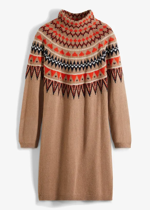 Robe en maille à motif norvégien, BODYFLIRT boutique