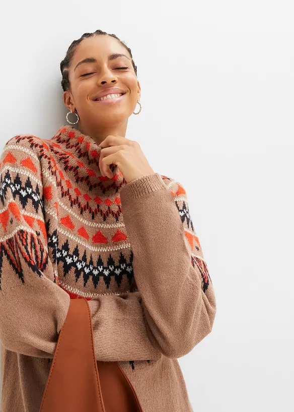 Robe en maille à motif norvégien, BODYFLIRT boutique
