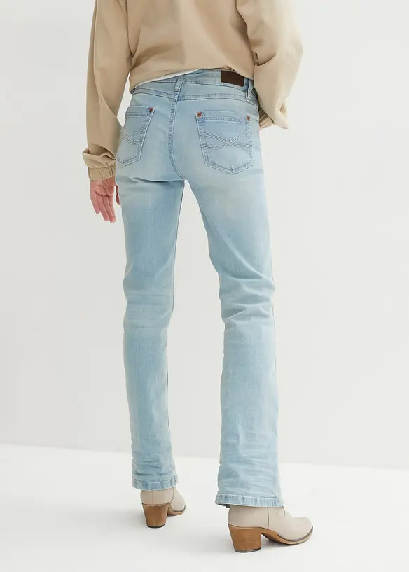 Jean bootcut taille mi-haute, extensible, bonprix