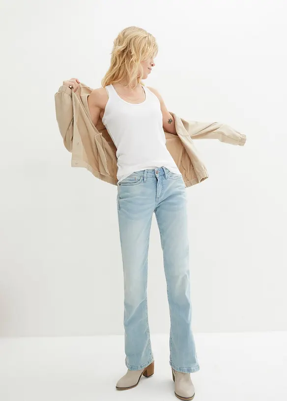 Jean bootcut taille mi-haute, extensible, bonprix