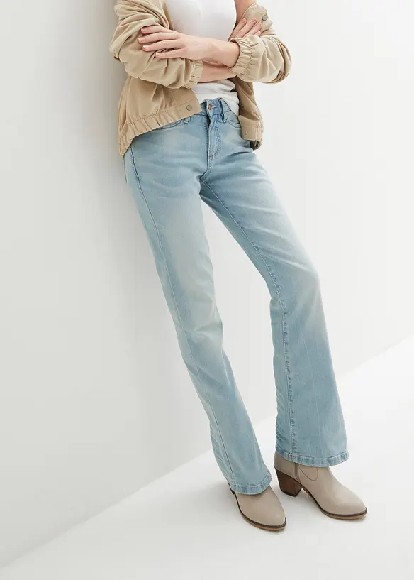 Jean bootcut taille mi-haute, extensible, bonprix