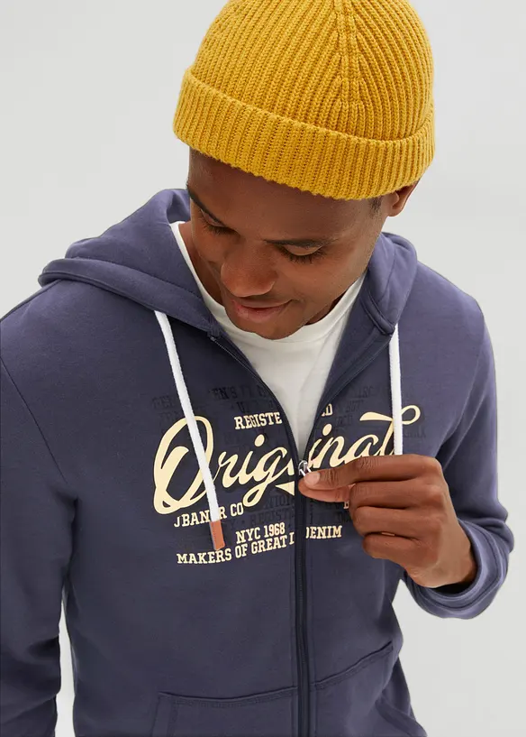 Sweat zippé à capuche, intérieur gratté doux, bonprix