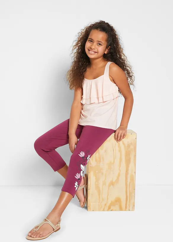 Lot de 2 leggings 3/4 en coton extensible, bonprix