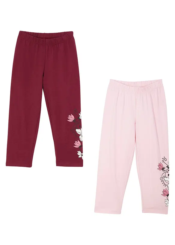 Lot de 2 leggings 3/4 en coton extensible, bonprix